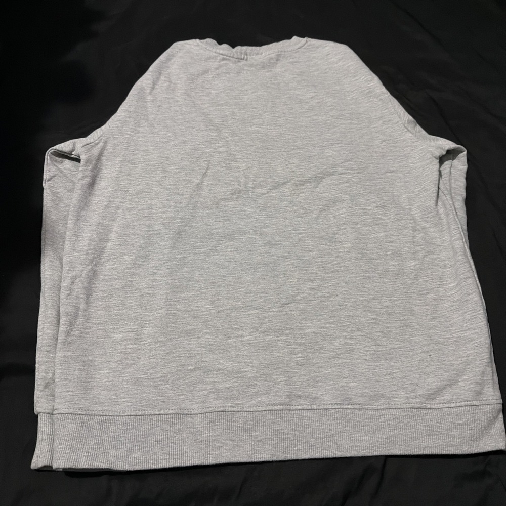 Nike x Stussy Sweatshirt Heather Gray Embroidered Logo Crewneck Mens Streetwear - Picture 6 of 6